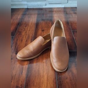 Tecovas Brown Leather Slip-On Loafers Men's Size 7 D Handmade Western Casual